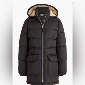 J. Crew Factory Vail puffer coat in black Sz M